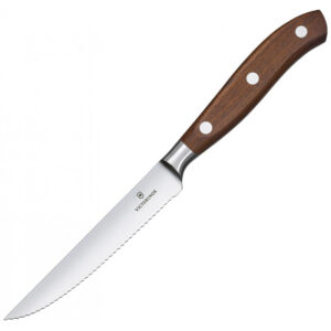 Кухонний ніж Victorinox Grand Maitre Wood Steak 12см волн. с дерев. ручкой (GB)