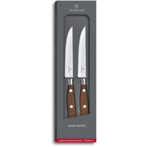 Кухонний ніж Victorinox Grand Maitre Wood Steak Set 2 шт 12см волн. с дерев. ручкой (GB)