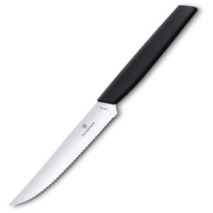 Кухонний ніж Victorinox Swiss Modern Steak&Pizza 12см волн. с черн. ручкой