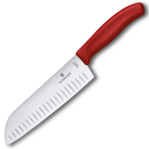 Кухонний ніж Victorinox SwissClassic Santoku 17см рифл. с крас. ручкой (блистер)