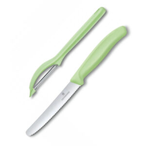 Кухонний набір Victorinox SwissClassic Paring Set 2шт с св.зел. ручкой (нож, овощечистка Universal) (GB)