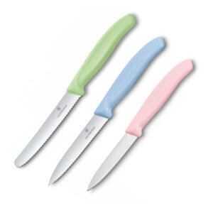 Кухонний набір Victorinox SwissClassic Paring Set 3 ножа с роз/голуб/св.зел. ручкой (8,10,11см) (GB)