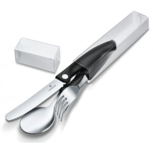 Кухонний набір Victorinox SwissClassic Table Set 3шт с черн. ручкой (складной нож, вилка, ложка)