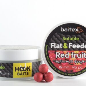 Бойли Baitex пилящі Flat & Feeder Red Fruit 10 мм (45 шт)
