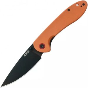 Нож CJRB Feldspar Black Blade, AR-RPM9 Steel, orange