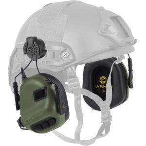 Активні навушники Earmor M31H, з тримачем ARC Rails на каску green